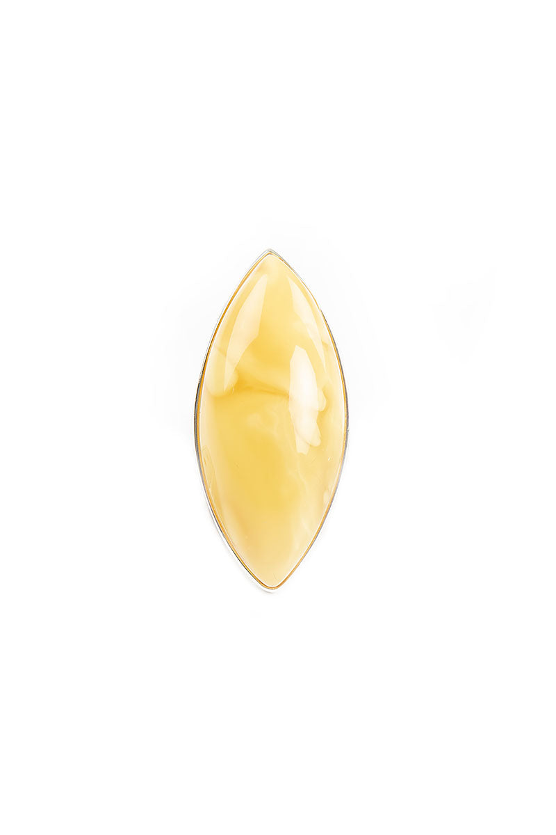 Marquise Yellow Amber Ring