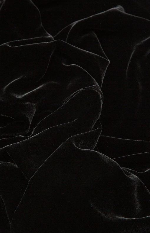 Maxi Open Black Silk Velvet Jacket 5