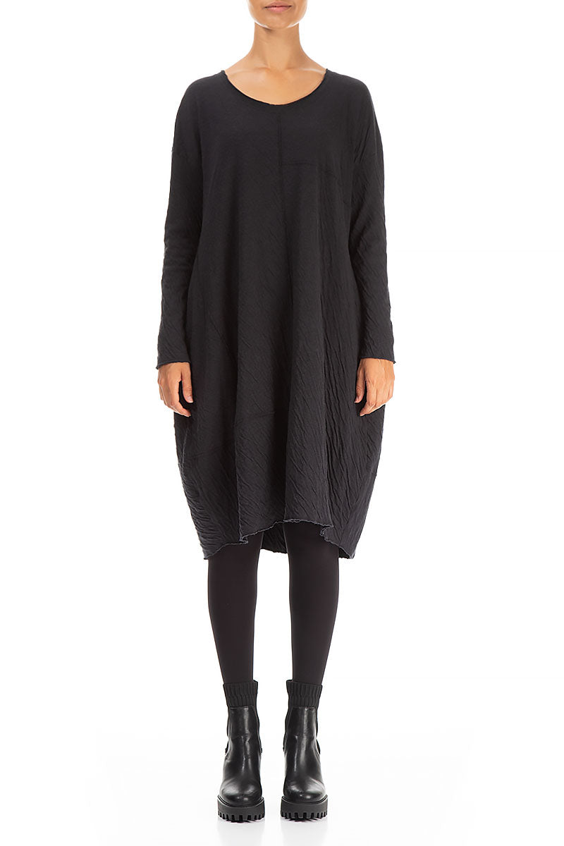 Balloon Grey Wavy Cotton Midi Dress 1