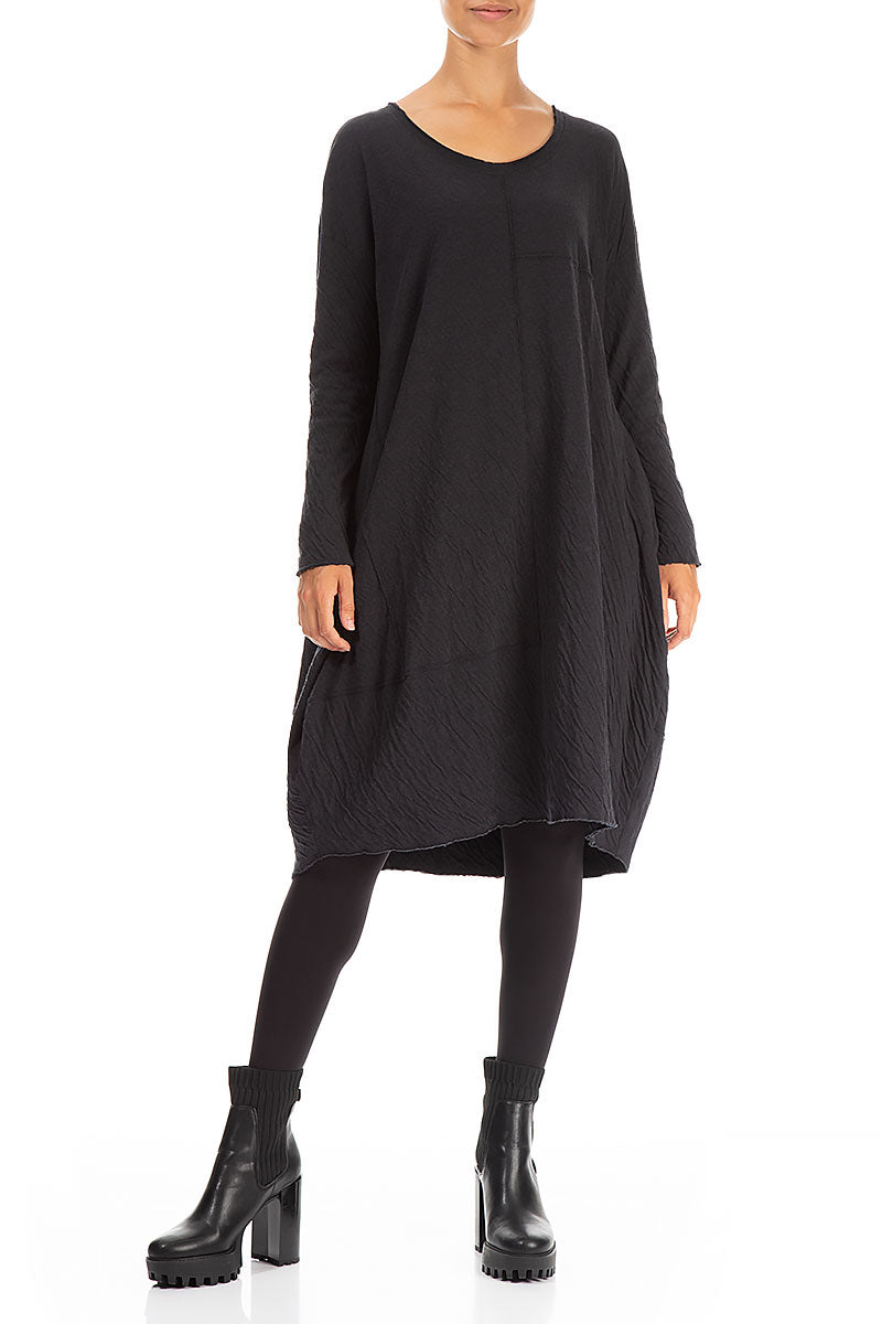 Balloon Grey Wavy Cotton Midi Dress 3