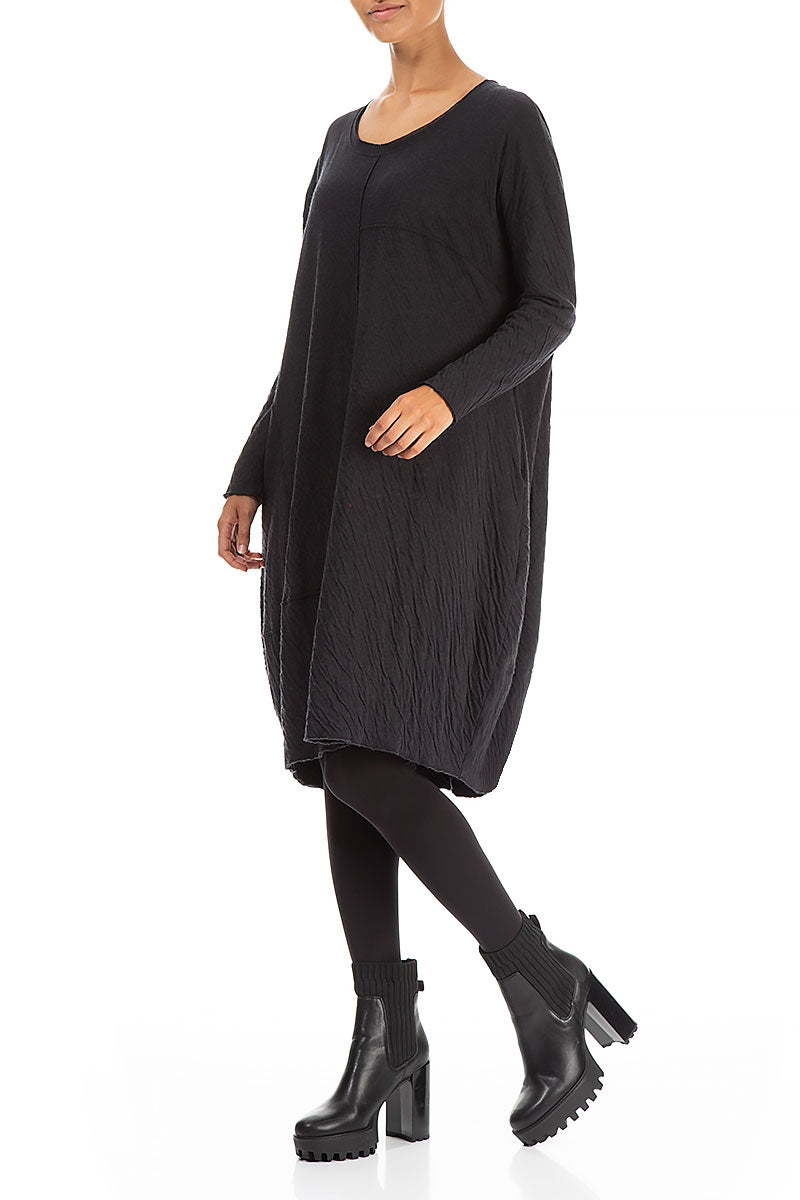 Balloon Grey Wavy Cotton Midi Dress 4