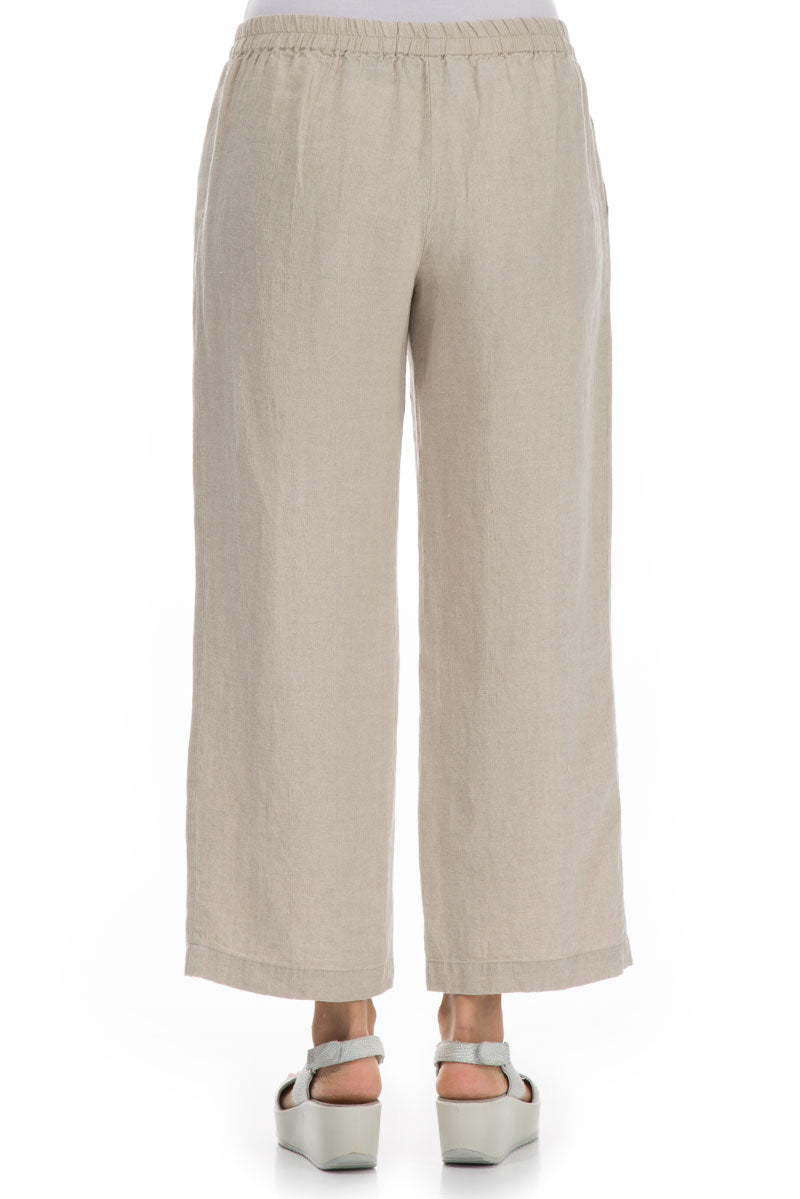 Straight Cut Natural Linen Trousers