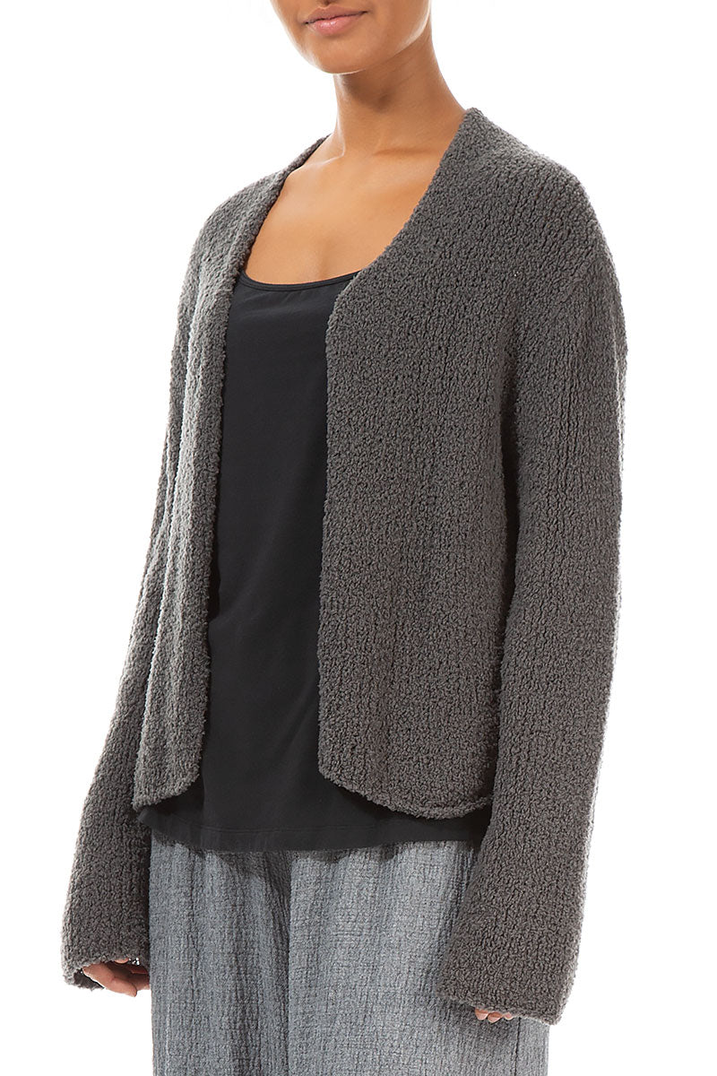 Open Grey Wool Cardigan 3