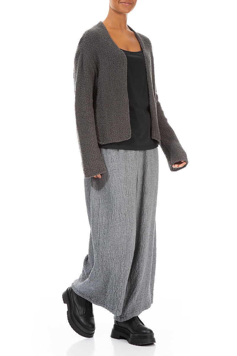 Open Grey Wool Cardigan 4