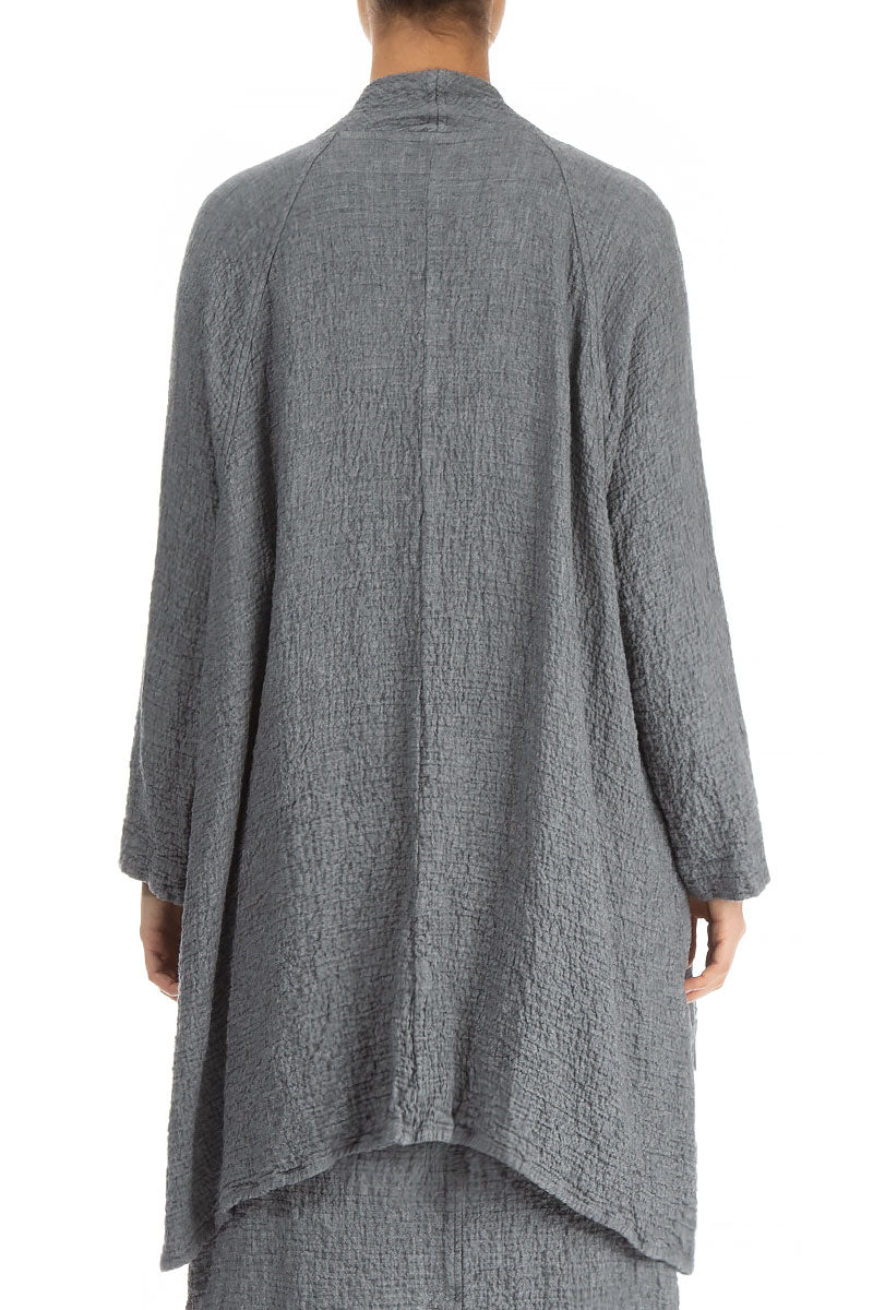 Loose Open Type Grey Wool Jacket 2