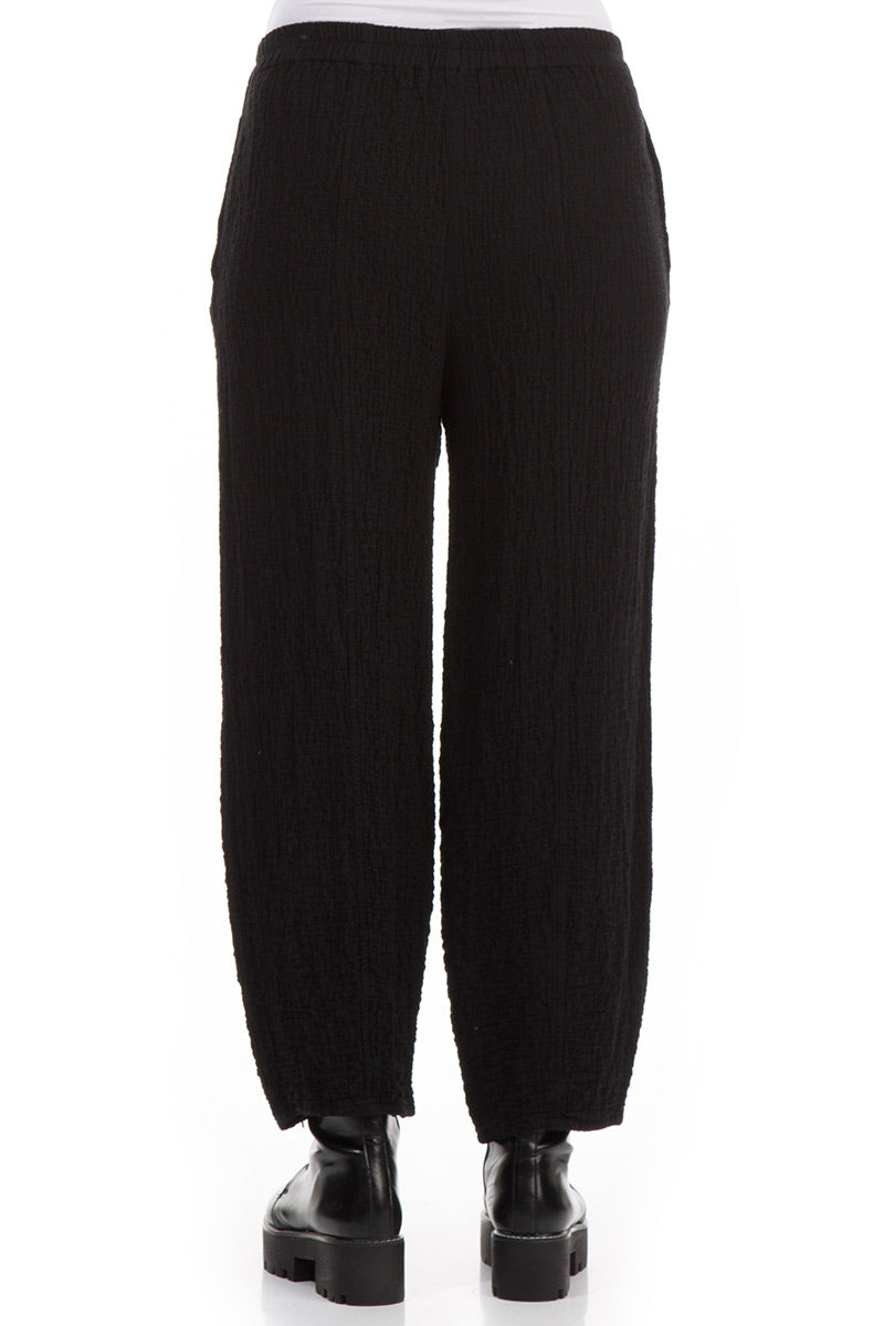 Pencil Black Wool Trousers 2