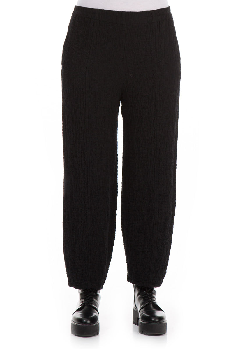 Pencil Black Wool Trousers 1