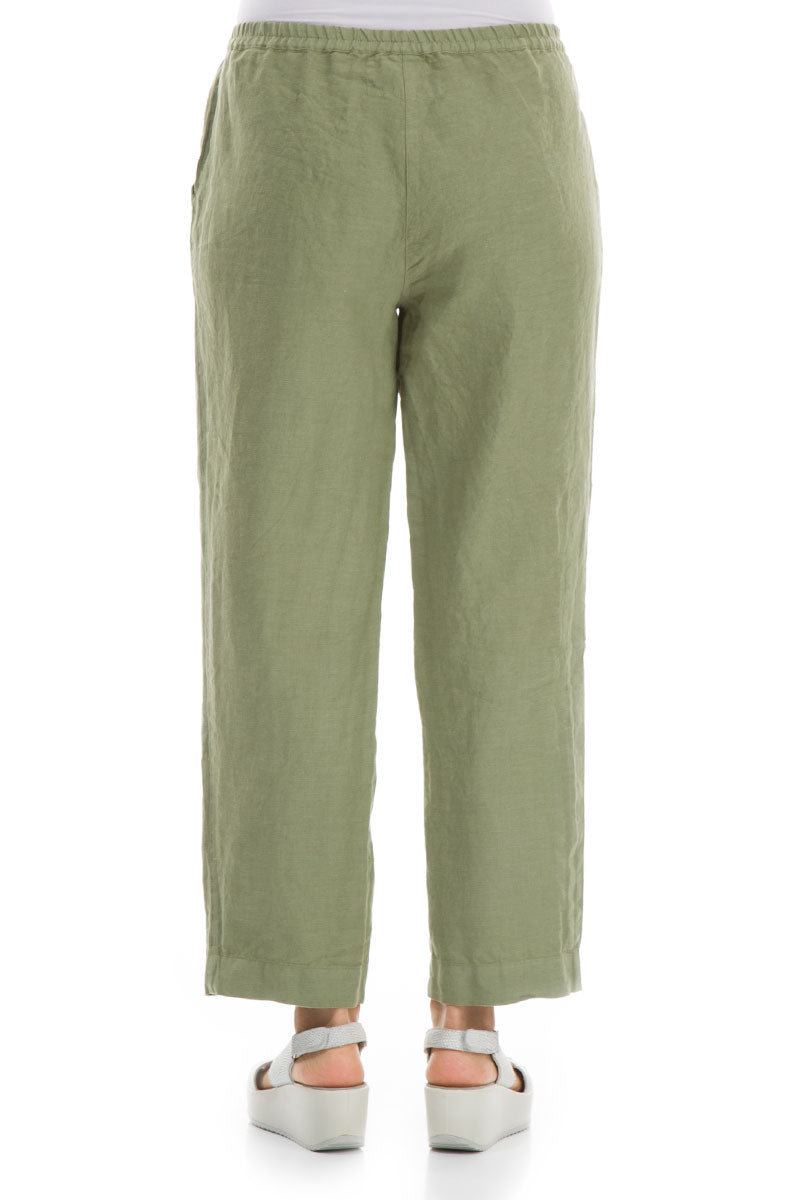 Pure Khaki Linen Trousers 2