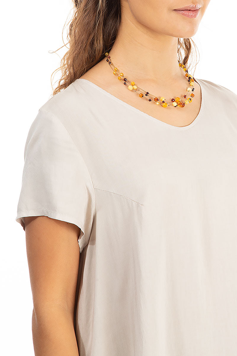 Round Amber Bead Necklace 2