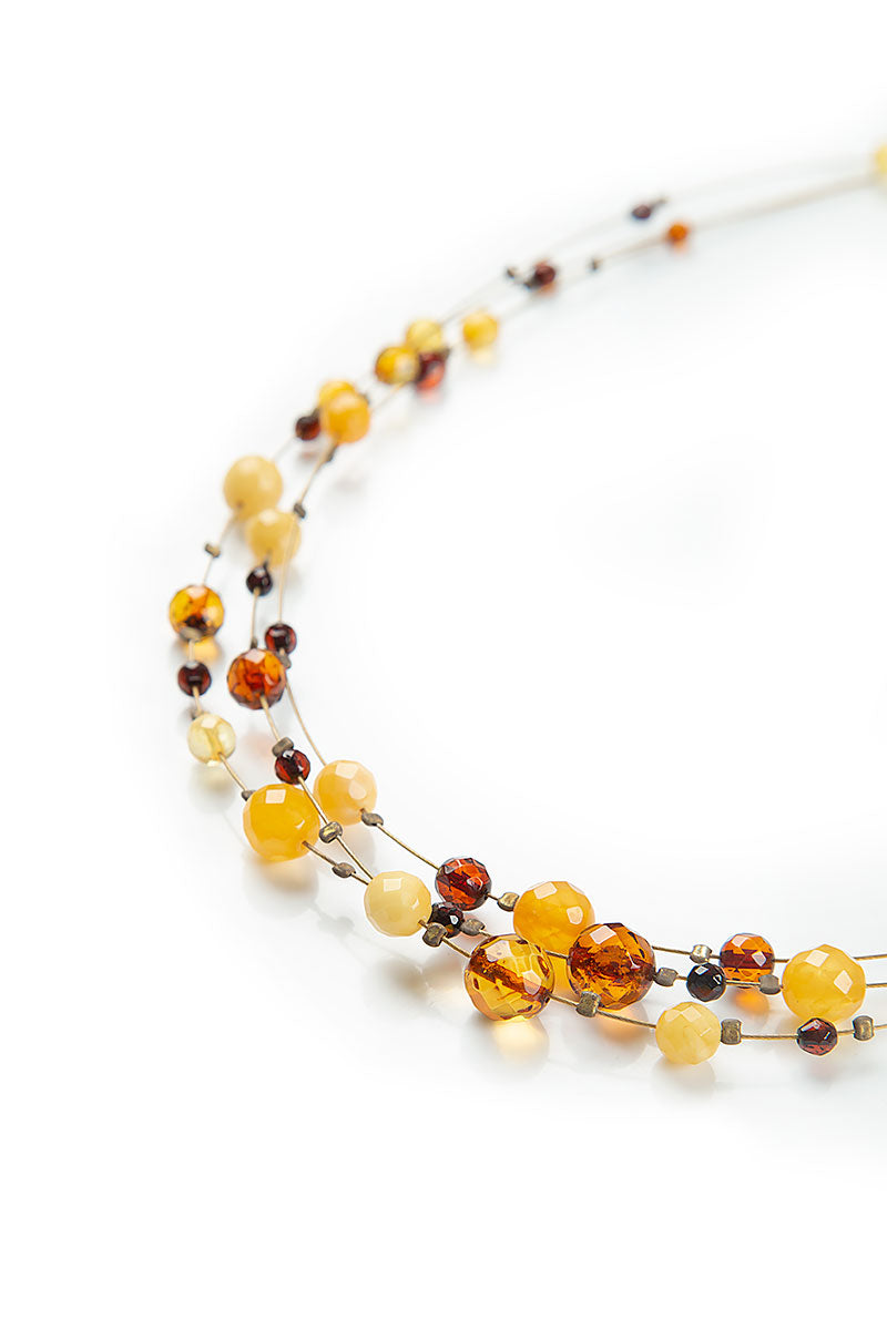 Round Amber Bead Necklace 4