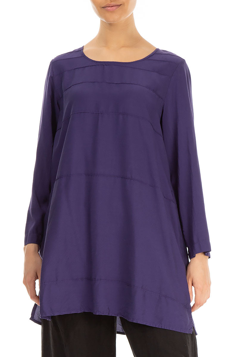 Seam Décor Purple Silk Bamboo Tunic 3