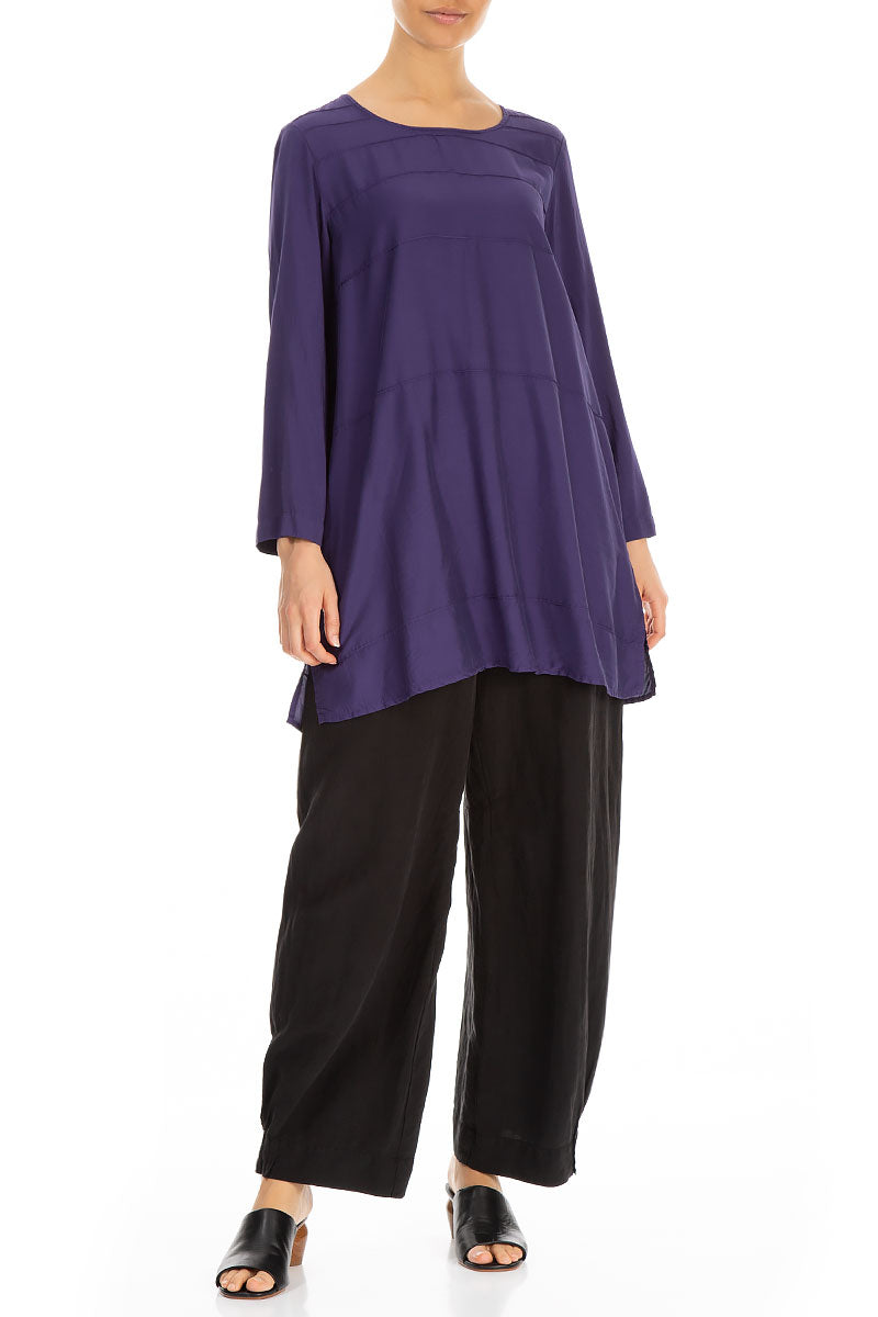 Seam Décor Purple Silk Bamboo Tunic 4