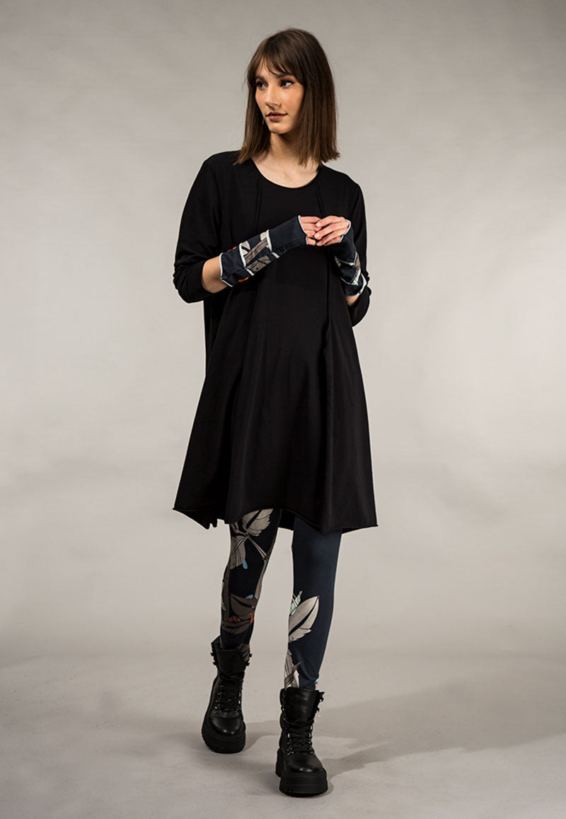 Short Black Cotton Tunic Dress 6