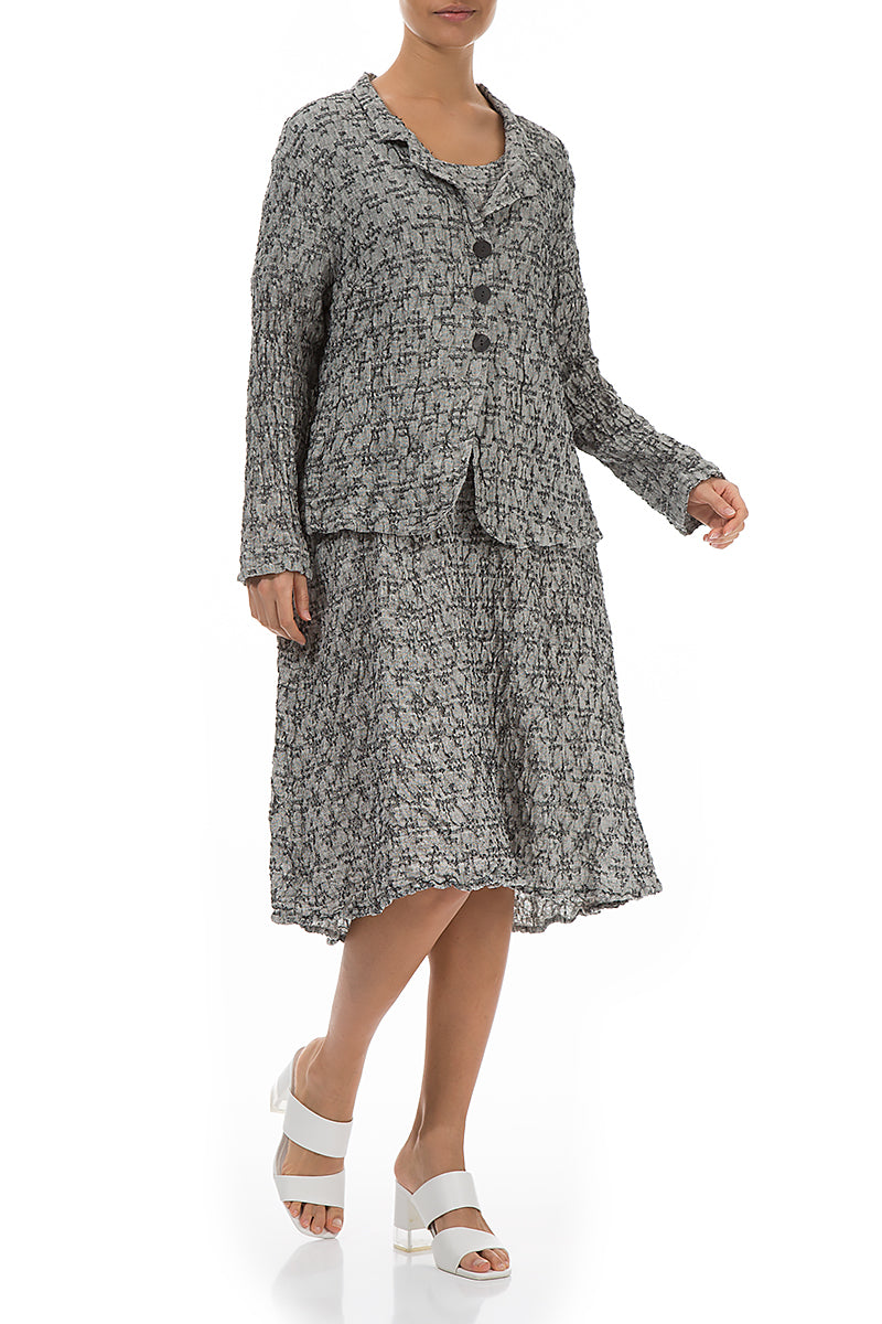 Geometric Texture Grey Linen Jacket 4