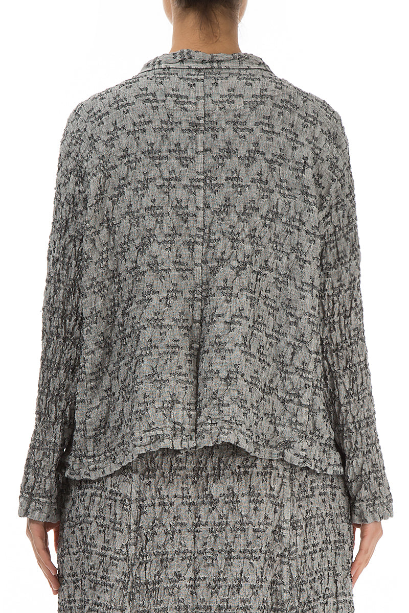 Geometric Texture Grey Linen Jacket 2