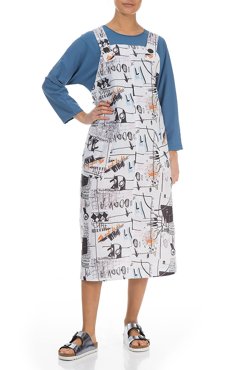 Street Art Linen Overall Dress 4