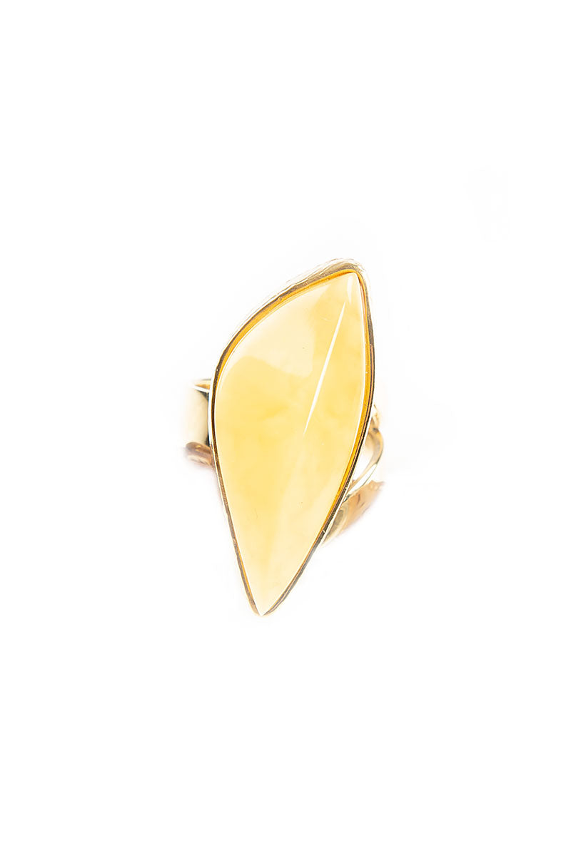 Triangle Yellow Amber Ring