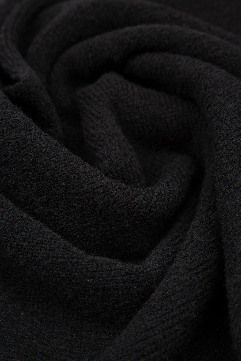 Longer Back Turtleneck Black Wool Sweater 5