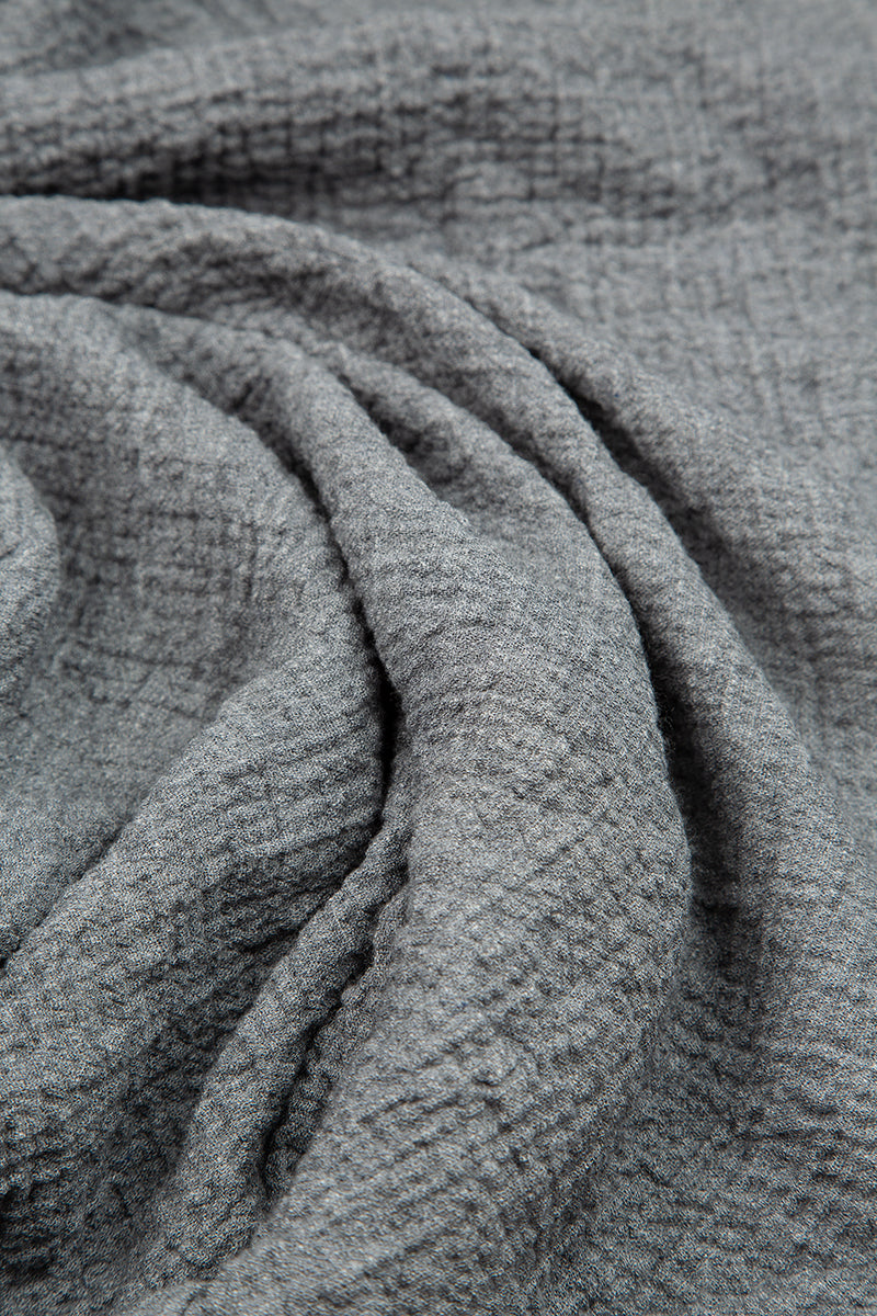 V-Neck Grey Wool Blouse 6