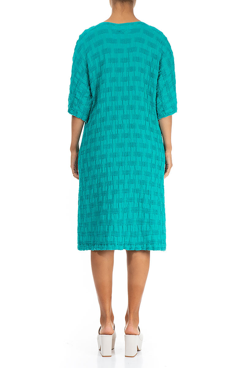 Woven Texture Ocean Linen Dress 2