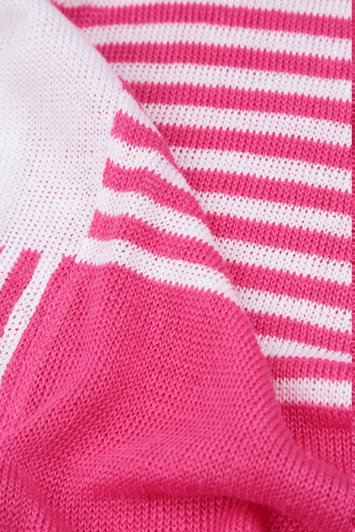 Loose Stripy White Pink Linen Jumper 6