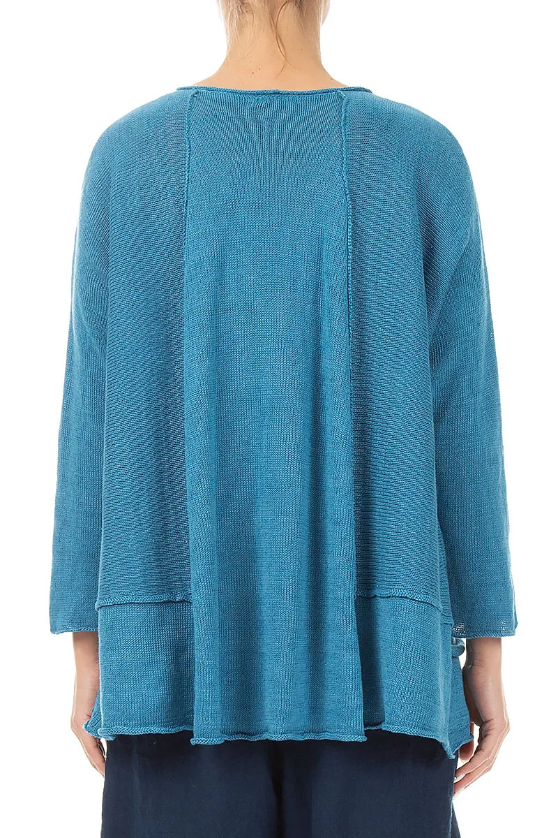 A-Line Two Pockets Denim Linen Jumper 2