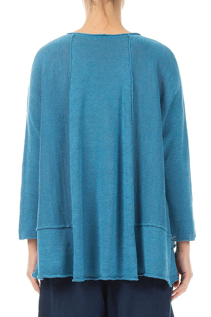 A-Line Two Pockets Denim Linen Jumper 2