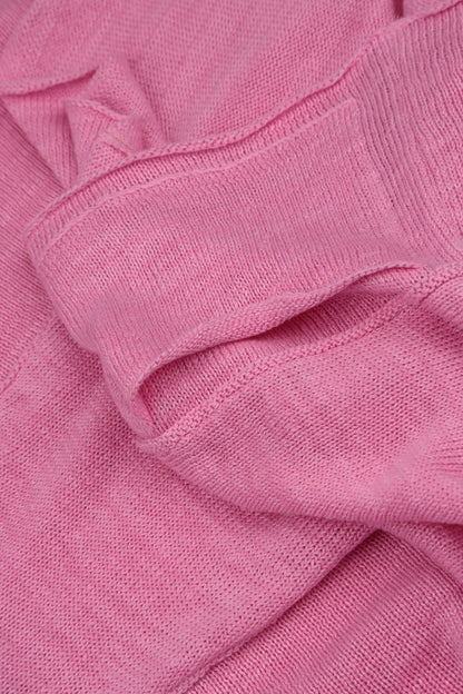 A-Line Two Pockets Taffy Pink Linen Jumper 5