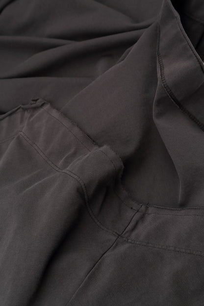 Asymmetric Flared Charcoal Cotton Dress 5