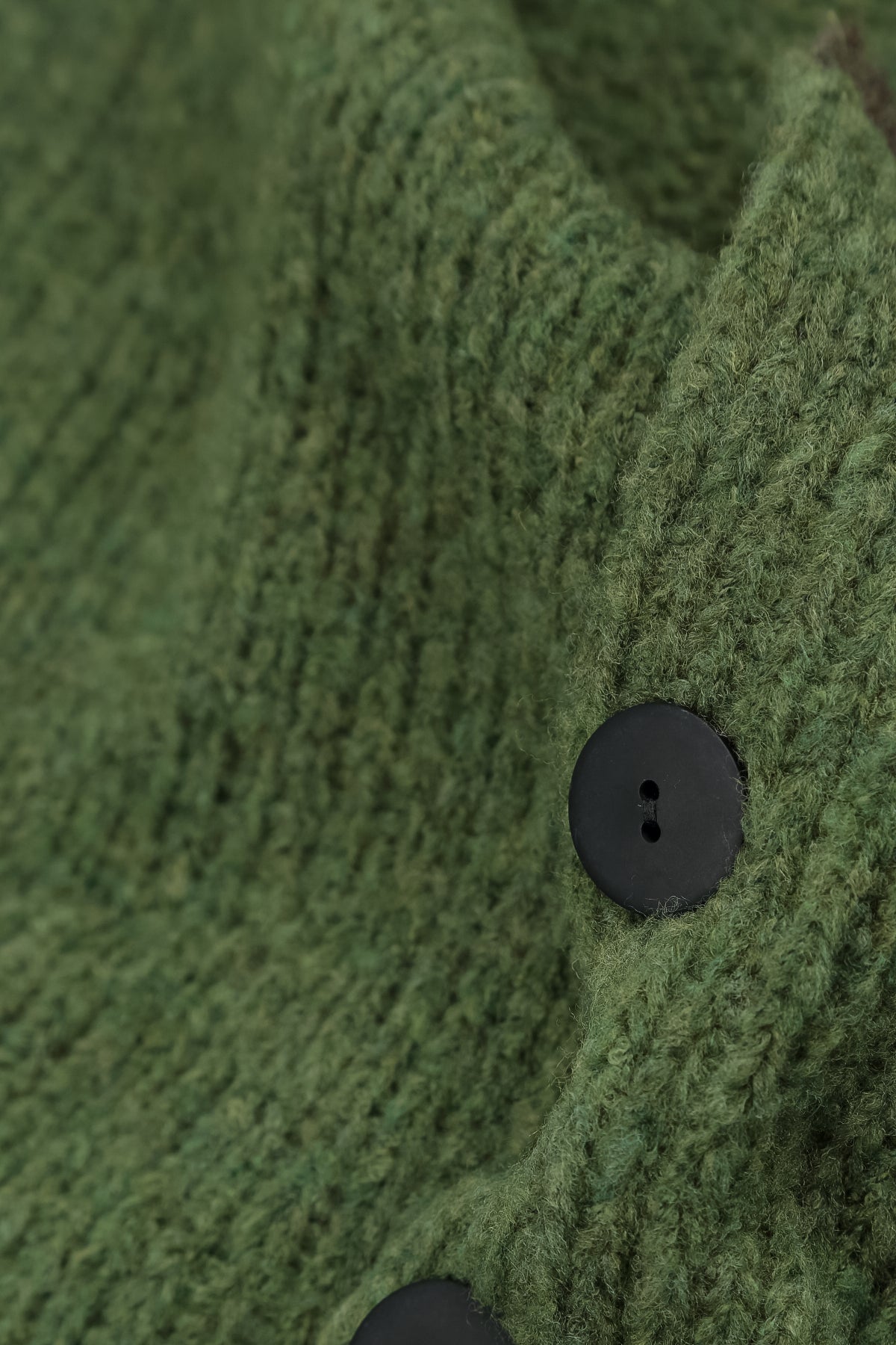 Longer Back Dark Sage Wool Cardigan