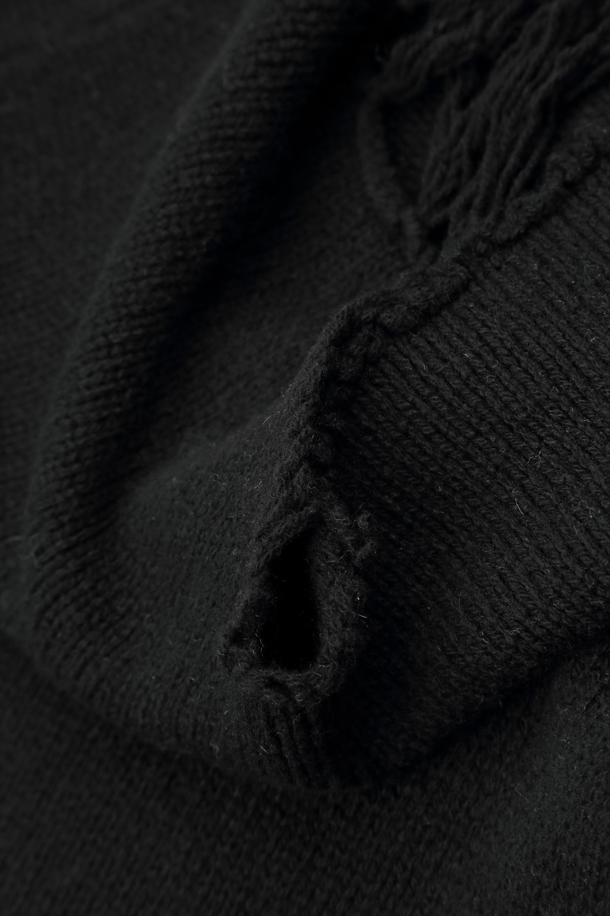 Fringed Black Cashmere Sweater 5