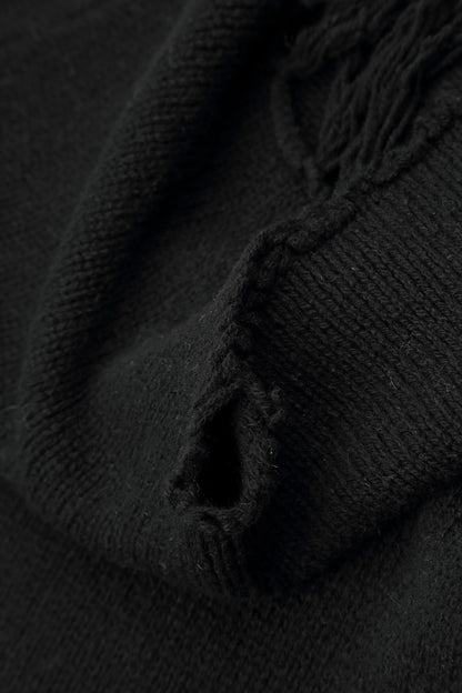 Fringed Black Cashmere Sweater 5