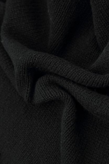 Front Pockets Black Cashmere Sweater 5