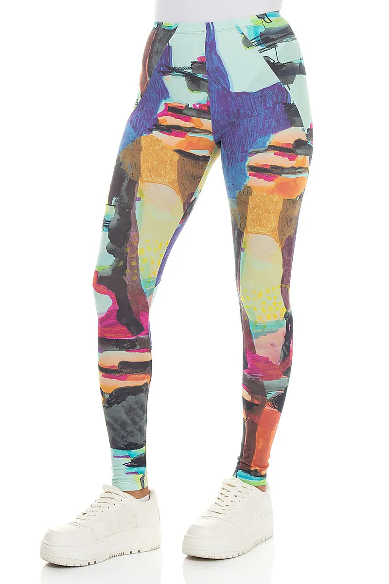 Abstract Cotton Leggings 3