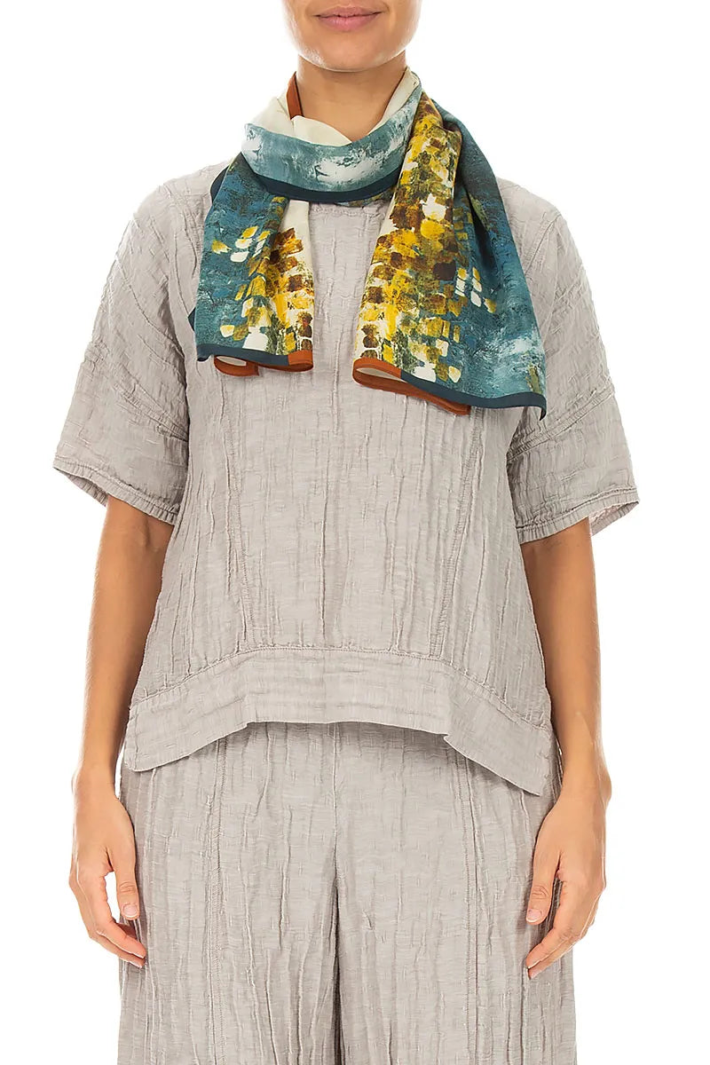 Abstract Mosaic Silk Scarf 1