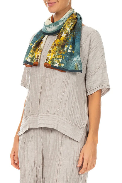 Abstract Mosaic Silk Scarf 3