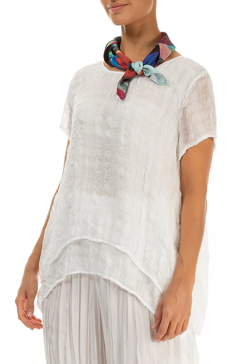 Abstract Silk Bamboo Square Scarf