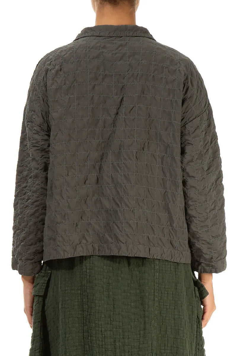 Aged Brown Pleated Silk Bamboo Jacket 2