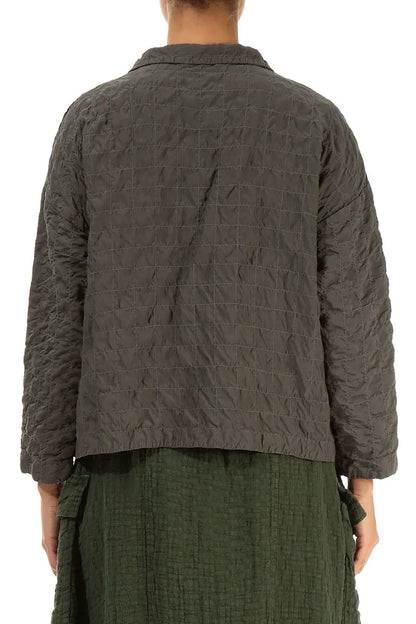 Aged Brown Pleated Silk Bamboo Jacket 2