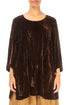 Aged Copper Crumpled Silk Velvet Tunic 1
