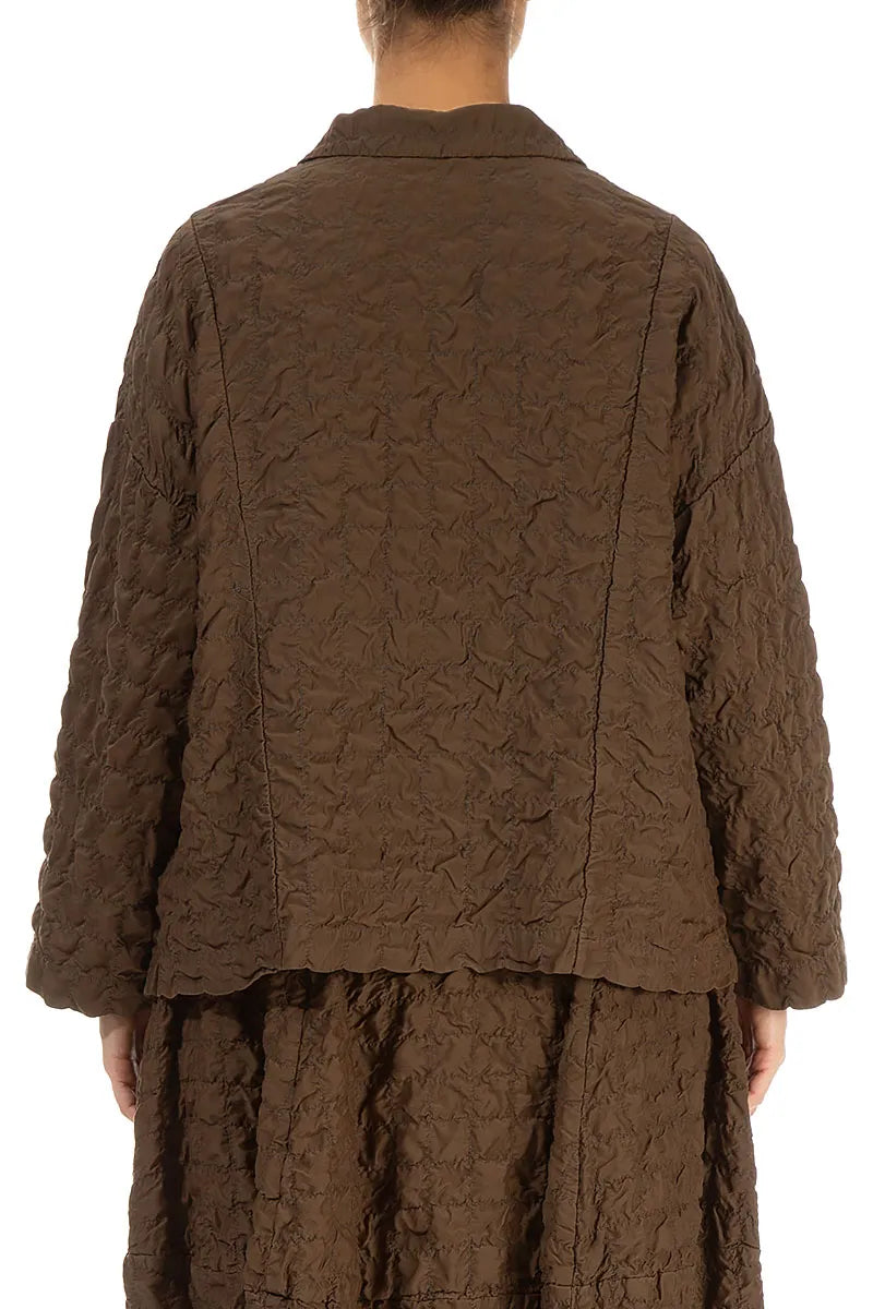 Aged Copper Pleated Silk Bamboo Jacket 2