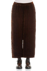 Aged Copper Pleated Silk Velvet Trousers 1