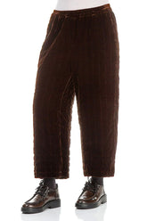 Aged Copper Pleated Silk Velvet Trousers 3