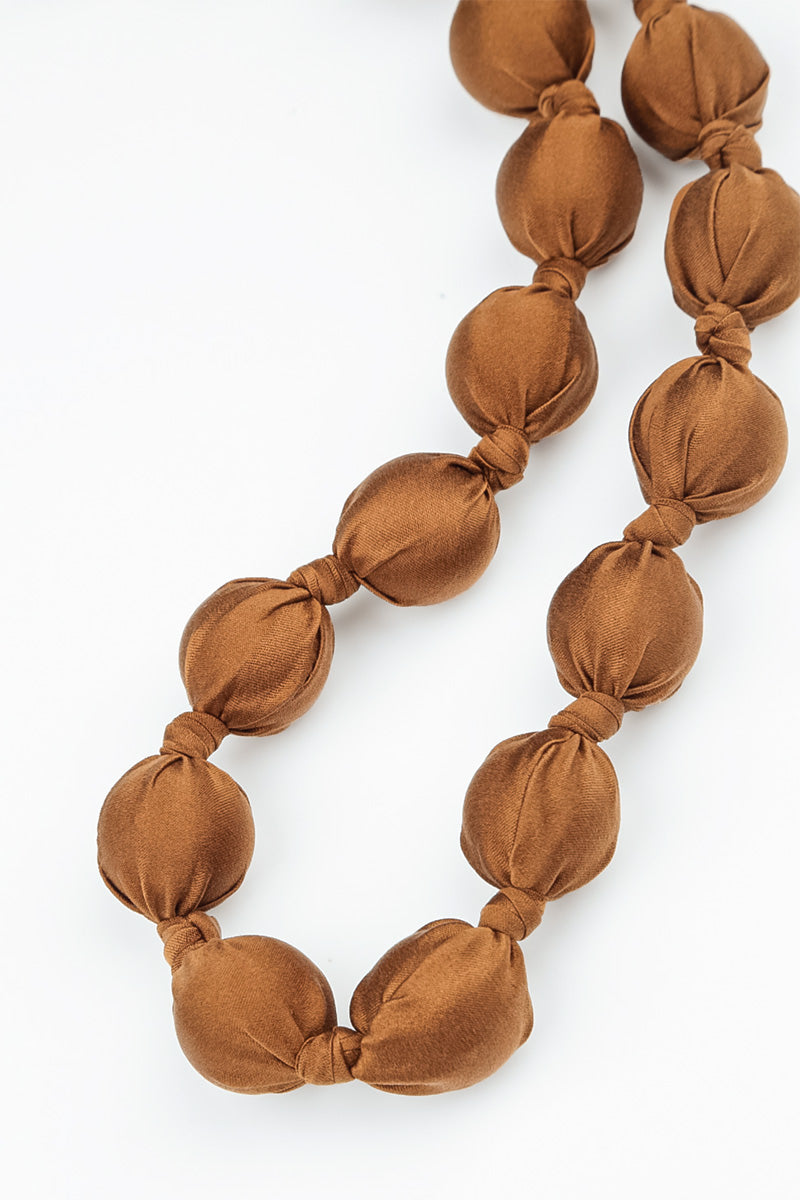 Aged Copper Silk Bead Necklace 5