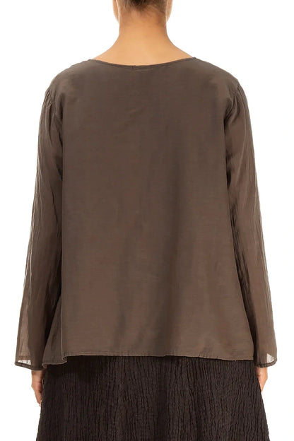 Aged Copper Silk Cotton Blouse 2