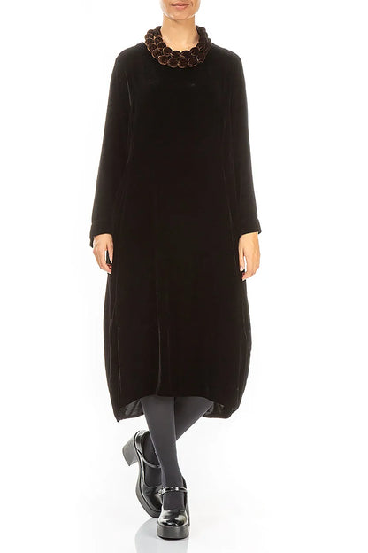 Aged Copper Silk Velvet Bead Necklace 2