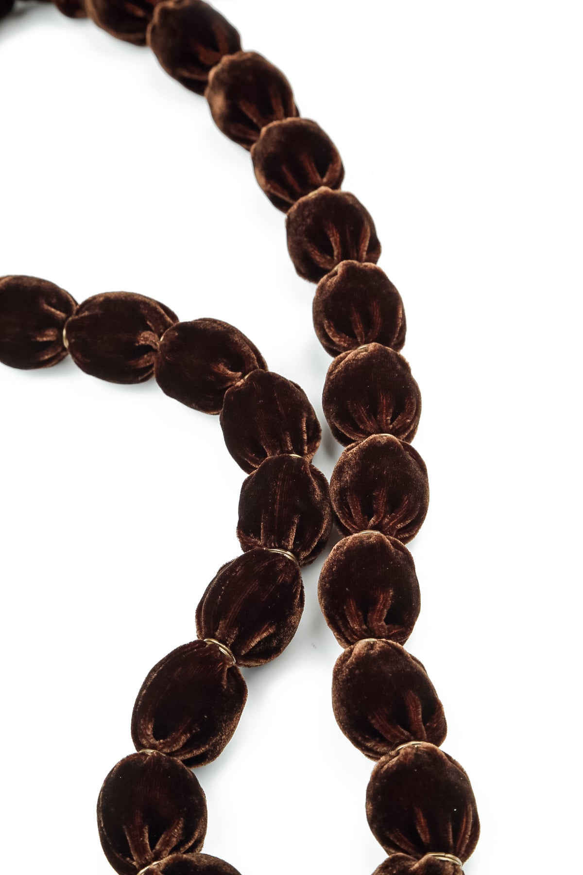 Aged Copper Silk Velvet Bead Necklace 6