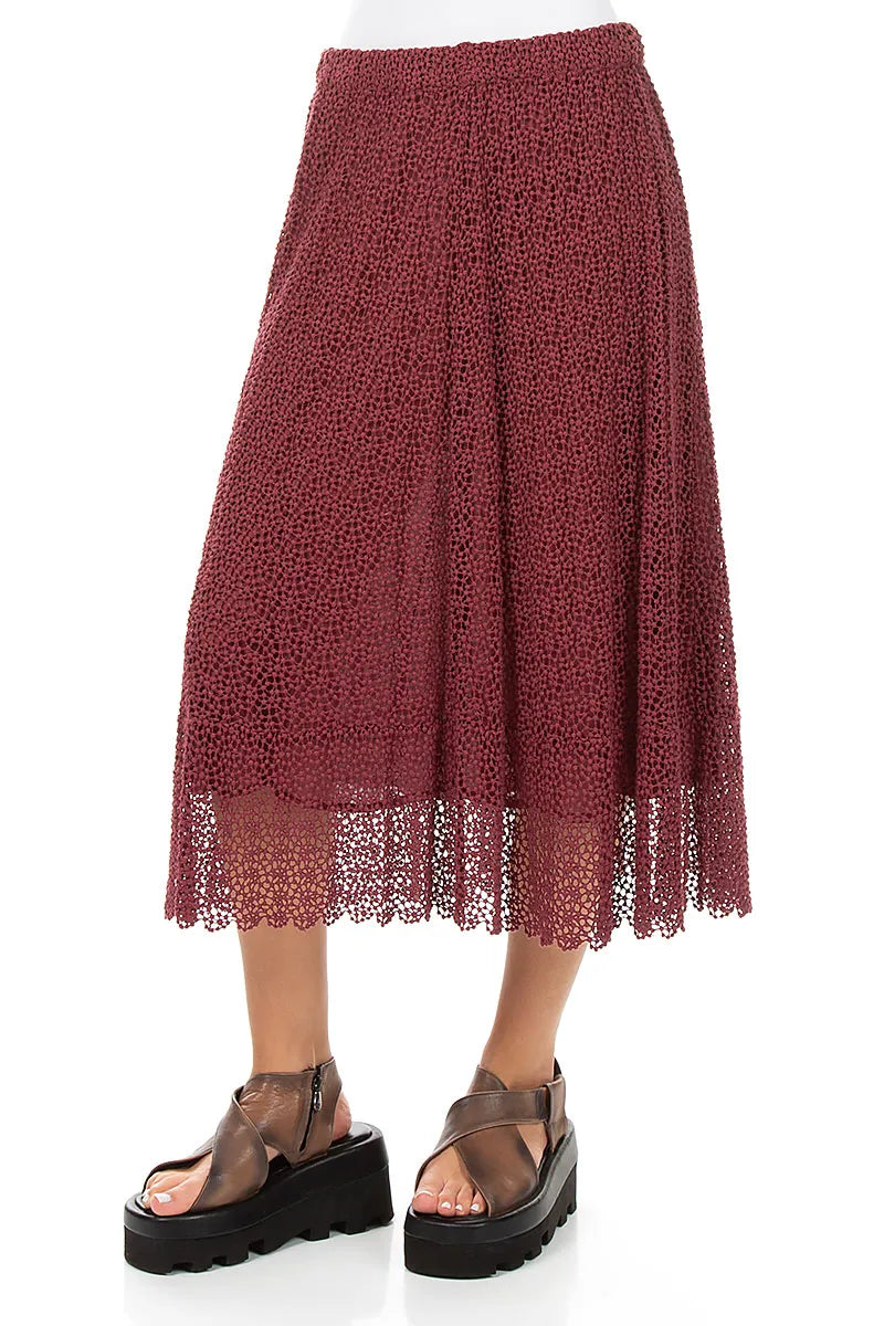 Antique Ruby Broderie Cotton Skirt 3