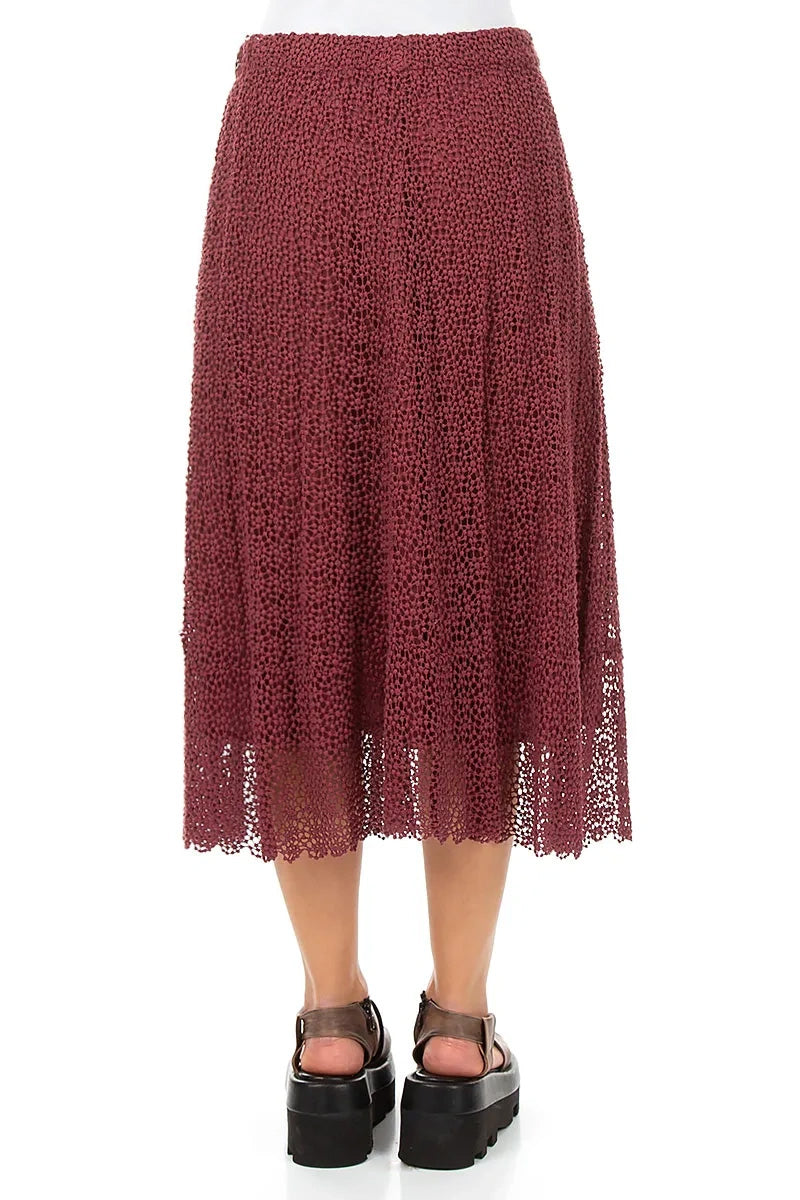 Antique Ruby Broderie Cotton Skirt 2