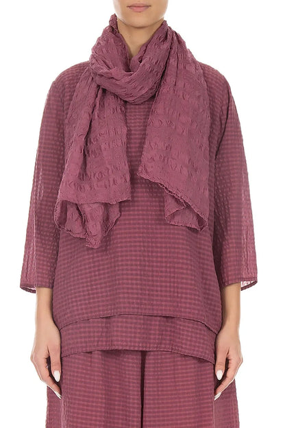 Antique Ruby Light Textured Silk Scarf 1